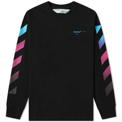 Оригинальный шмот OFF-WHITE Diagonal Gradient L/S Tee Black