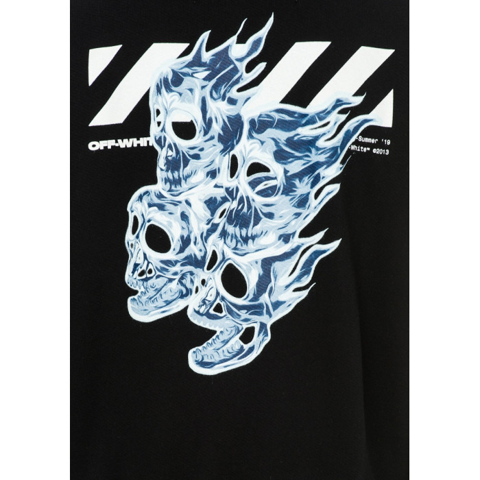 OFF-WHITE Diagonal Skulls Graphic Hoodie Black/Multicolor