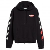 OFF-WHITE Diagonal Split Logo Hoodie Black/Multicolor