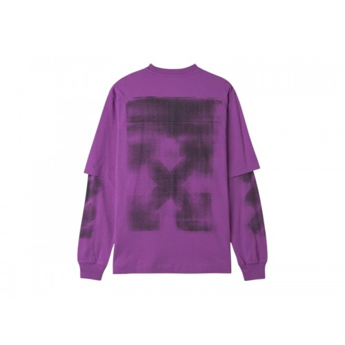OFF-WHITE Double Layer Arrow L/S T-shirt Purple/Black