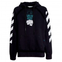 OFF-WHITE Dripping Arrows Incompiuto Hoodie Black/White