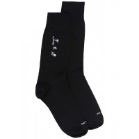 OFF-WHITE Drowning Man Logo Socks Black White