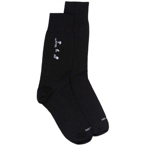 OFF-WHITE Drowning Man Logo Socks Black White