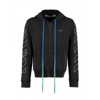 OFF-WHITE Embroidered Abstract Arrows Zip Hoodie Black