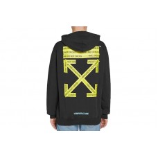 OFF-WHITE Firetape Arrow Zip Up Hoodie Black/Yellow