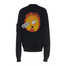 OFF-WHITE Flamed Bart Knit Sweater Black