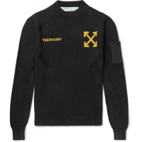 OFF-WHITE Flamed Bart Knit Sweater Black