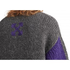 OFF-WHITE Funky Chunky Knit Crewneck Grey/Violet