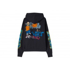 OFF-WHITE Graffiti-Print Cotton Hoodie Outerspace Grey/Multicolor