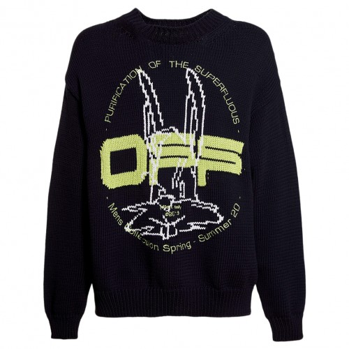 Оригинальный шмот OFF-WHITE Harry The Bunny Knit Sweater Black/Brilliant Green