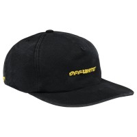 OFF-WHITE Logo Embroidered Twill Hat Black/Yellow
