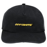 OFF-WHITE Logo Embroidered Twill Hat Black/Yellow