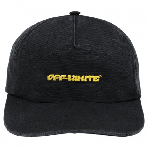 OFF-WHITE Logo Embroidered Twill Hat Black/Yellow