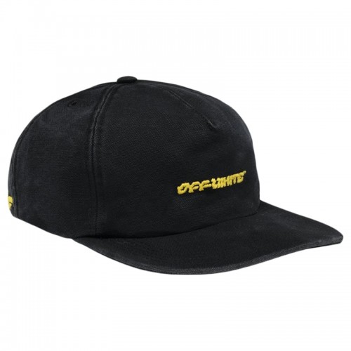 OFF-WHITE Logo Embroidered Twill Hat Black/Yellow