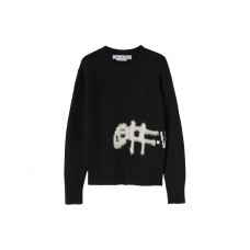 OFF-WHITE Logo Intarsia Crewneck Black