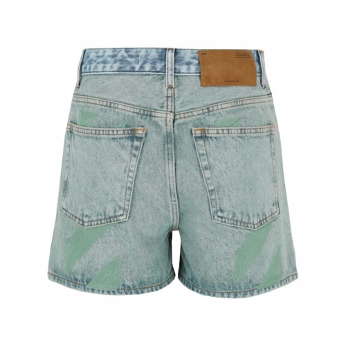 OFF-WHITE Marbled Denim Shorts Blue OFF-WHITE Marbled Denim Shorts Blue