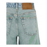 OFF-WHITE Marbled Denim Shorts Blue