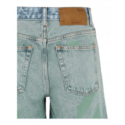 OFF-WHITE Marbled Denim Shorts Blue OFF-WHITE Marbled Denim Shorts Blue