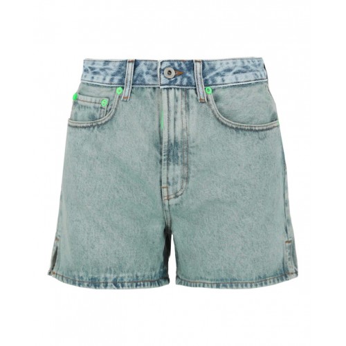 OFF-WHITE Marbled Denim Shorts Blue