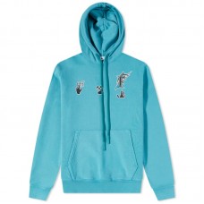 OFF-WHITE MLB Miami Marlins Hoodie Lake Blue