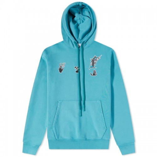 OFF-WHITE MLB Miami Marlins Hoodie Lake Blue