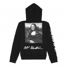 OFF-WHITE Monalisa Graphic Print Hoodie Black/White
