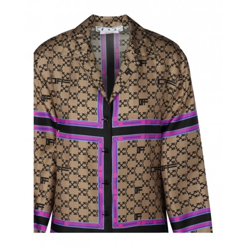 OFF-WHITE Monogram Pajama Silk Shirt Multi OFF-WHITE Monogram Pajama Silk Shirt Multi