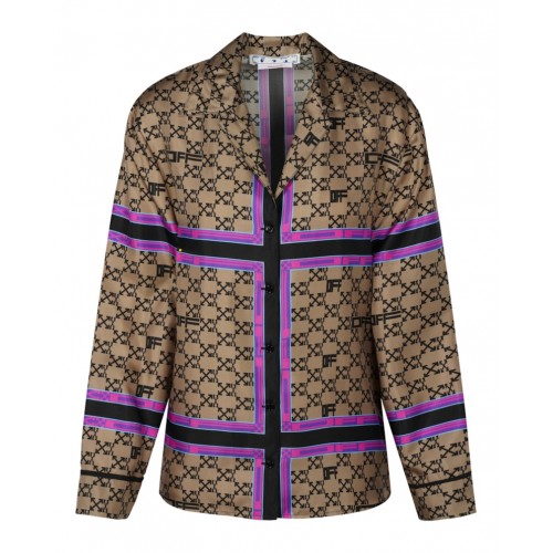 OFF-WHITE Monogram Pajama Silk Shirt Multi