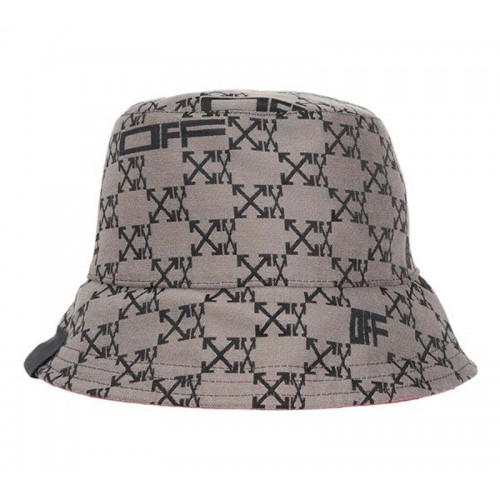 OFF-WHITE Monogram Reversible Bucket Hat Brown/Fuchsia