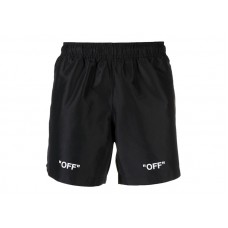 OFF-WHITE Off Logo Print Swim Shorts Black