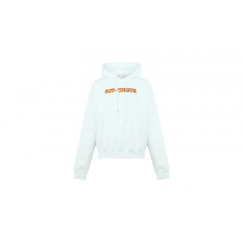 OFF-WHITE Orange Metal Arrow Logo Skate Hoodie White
