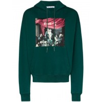 OFF-WHITE Oversize Fit Caravaggio Painting Hoodie Dark Green/Black