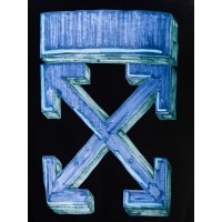 OFF-WHITE Oversize Fit Marker Arrows Hoodie Black/Blue