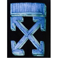 OFF-WHITE Oversize Fit Marker Arrows Hoodie Black/Blue