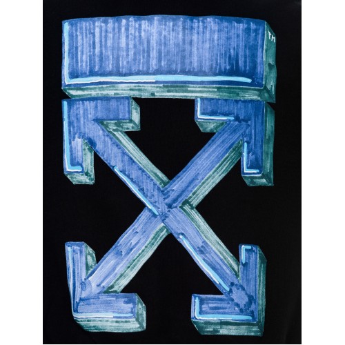 Оригинальный шмот OFF-WHITE Oversize Fit Marker Arrows Hoodie Black/Blue