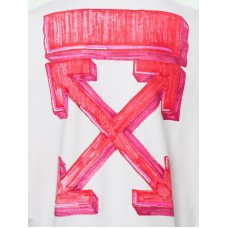OFF-WHITE Oversize Fit Marker Arrows Hoodie White/Red