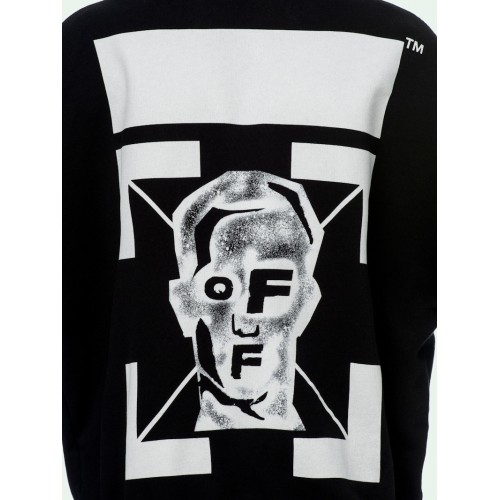 OFF-WHITE Oversize Fit Masked Face Hoodie Black/White