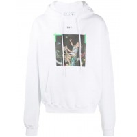 OFF-WHITE Oversize Fit Pascal Arrow Hoodie White/Green