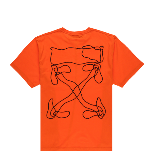 Оригинальный шмот OFF-WHITE Oversized Abstract Arrows Embroidered T-Shirt Orange/Black