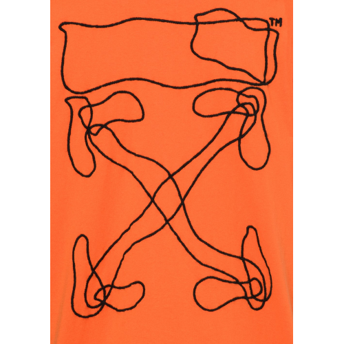 Оригинальный шмот OFF-WHITE Oversized Abstract Arrows Embroidered T-Shirt Orange/Black