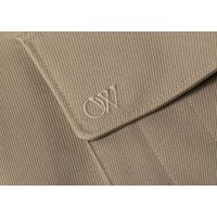 OFF-WHITE Ow Emb Drill Wide-Leg Cargo Trousers Almond Beige