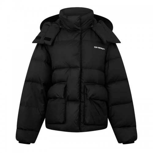 OFF-WHITE Peach Ny Arrow Over Down Puffer Coat Black/White
