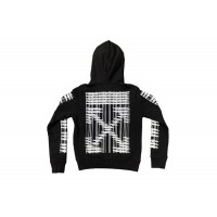 OFF-WHITE Scaffold Arrow Logo Zip Hoodie Black