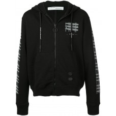 OFF-WHITE Scaffold Arrow Logo Zip Hoodie Black