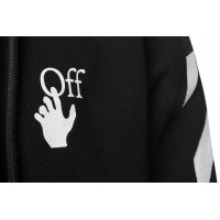 OFF-WHITE Slim Fit Arrows Diag Zip Up Hoodie Black/White