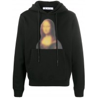 OFF-WHITE Slim Fit Blurred Monalisa Hoodie Black/Black