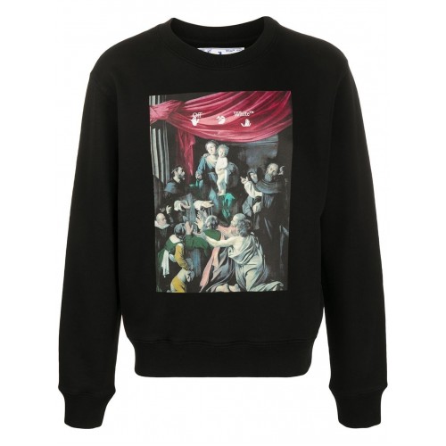 Оригинальный шмот OFF-WHITE Slim Fit Caravaggio Painting Sweatshirt Black/Black