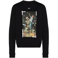 OFF-WHITE Slim Fit Pascal Crewneck Sweatshirt Black/White