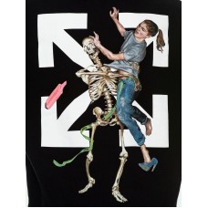 OFF-WHITE Slim Fit Pascal Skeleton Hoodie Black/Black