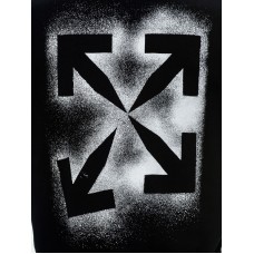 OFF-WHITE Slim Fit Stencil Crewneck Sweatshirt Black/White